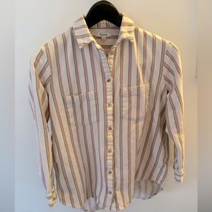 Madewell Women’s Stripped Button Down Flannel Shirt Size S